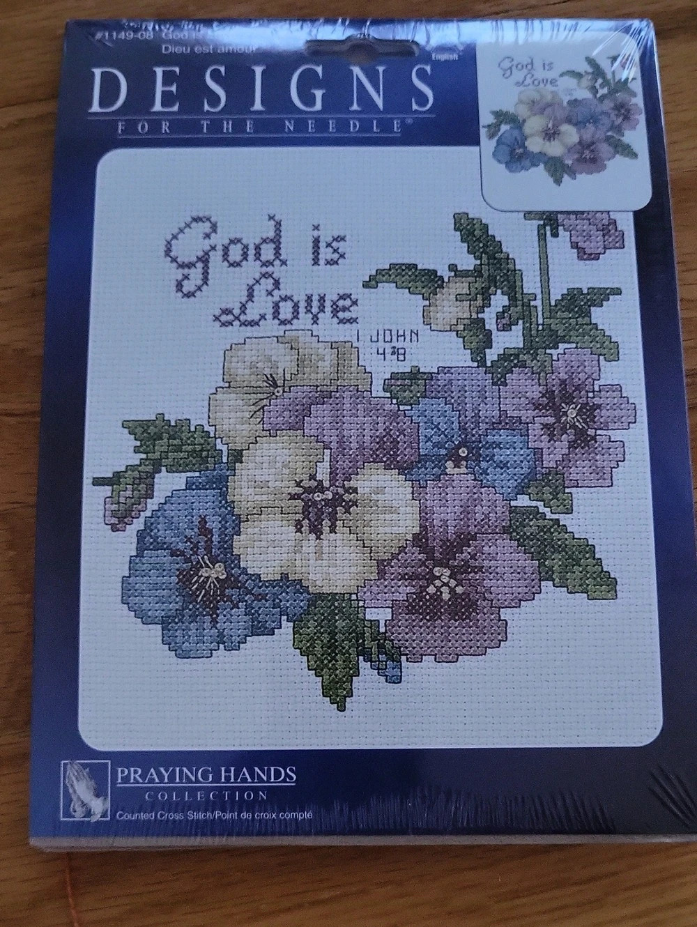 Janlynn God is Love Counted Cross Stitch Kit Floral Cross-Stitch Kit